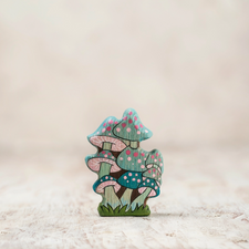 Enchanted Blue Fairy Mushroom | Wooden Toy Figurine