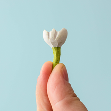 Small Wooden Flower for Fairies (White)