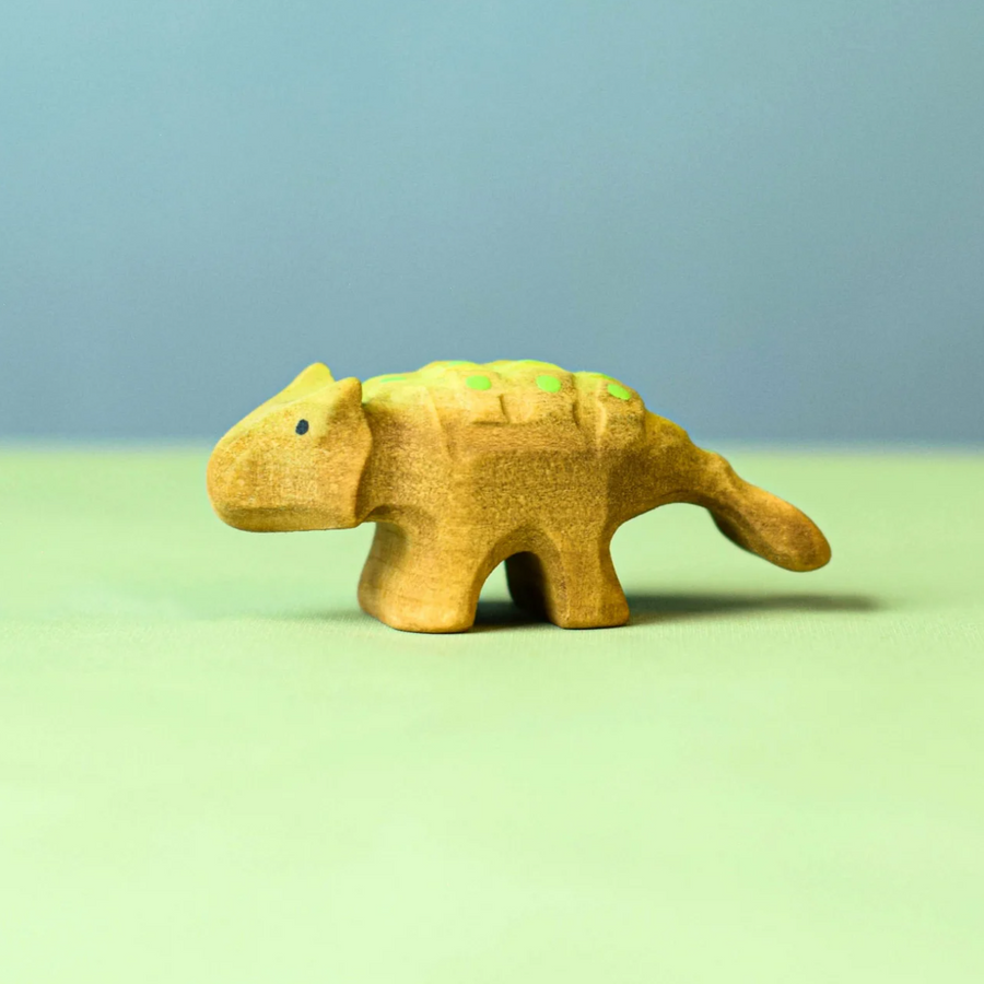 Bumbu Toys Wooden Baby Ankylosaurus Dinosaur