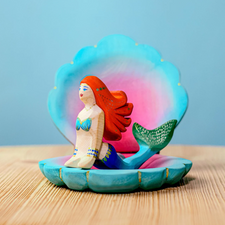 Wooden Shell and Mermaid Set