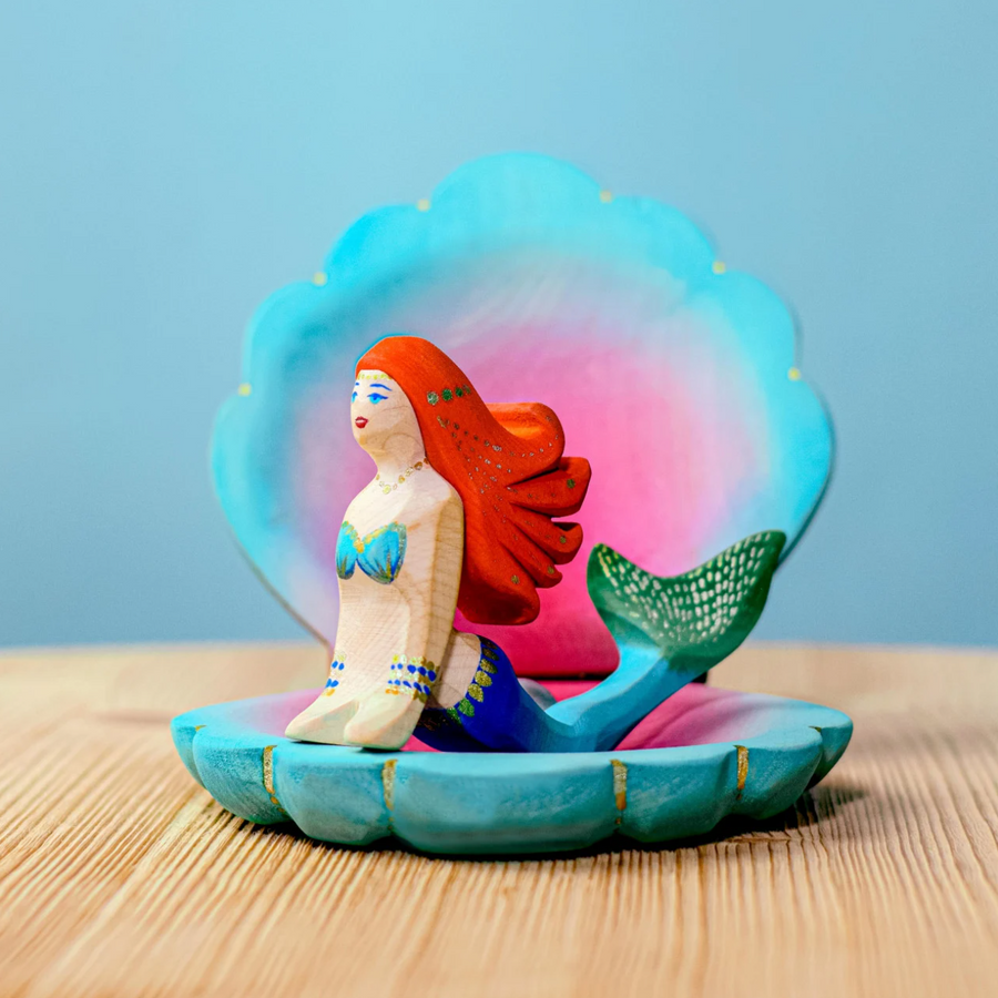 Bumbu Toys Wooden Shell and Mermaid Set