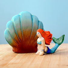 Wooden Shell and Mermaid Set