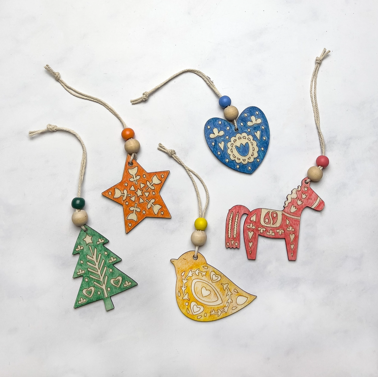 Make Your Own Folk Art Christmas Decorations | Wooden Craft Kit