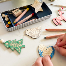 Make Your Own Folk Art Christmas Decorations | Wooden Craft Kit