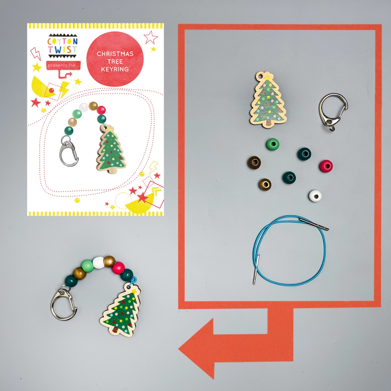 Make Your Own Christmas Tree Keyring | Wooden Craft Kit