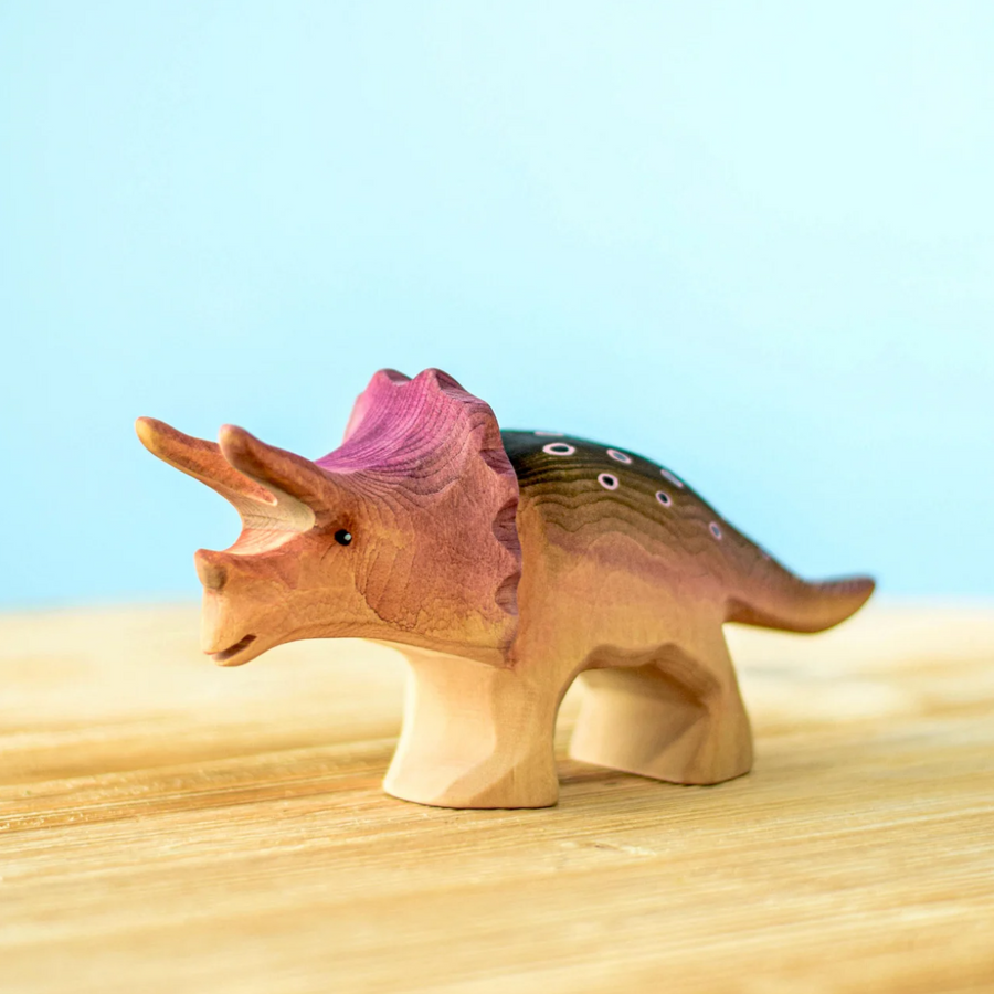Bumbu Toys Wooden Triceratops Dinosaur