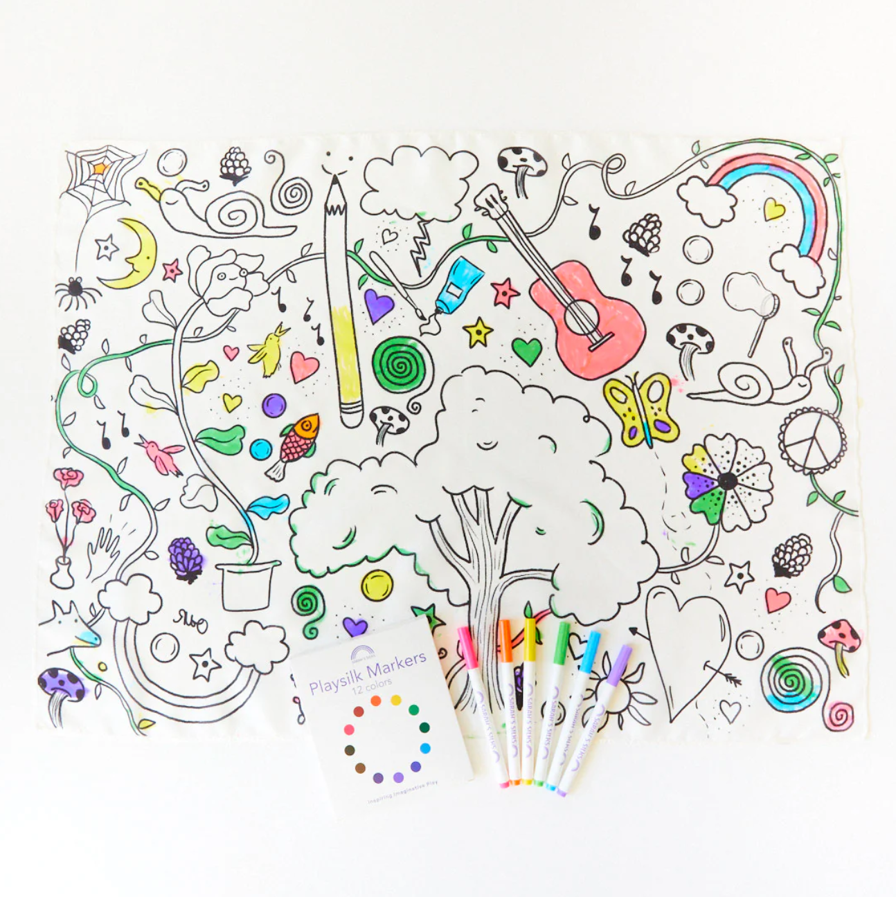 Silk Doodle Colouring Seek & Find Playsilk and Markers Set