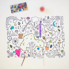 Silk Doodle Colouring Seek & Find Playsilk and Markers Set