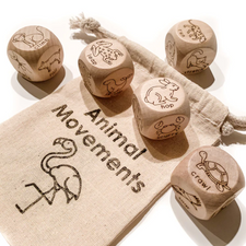 Wooden Animal Movement Dice (Set of 5)