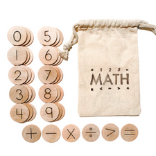 Wooden Math Manipulatives Discs (Set of 36)