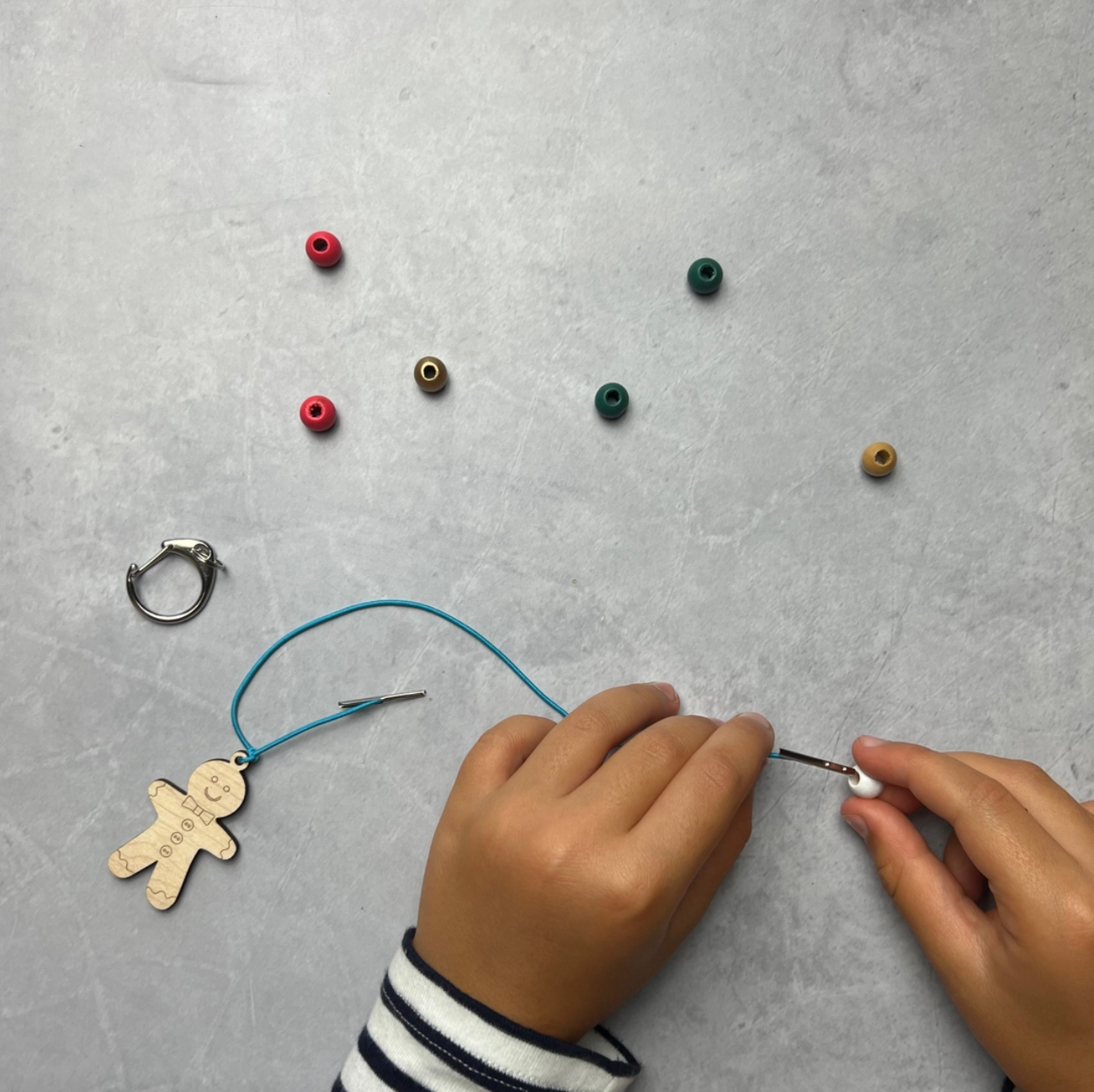 Make Your Own Christmas Gingerbread Character Keyring | Wooden Craft Kit