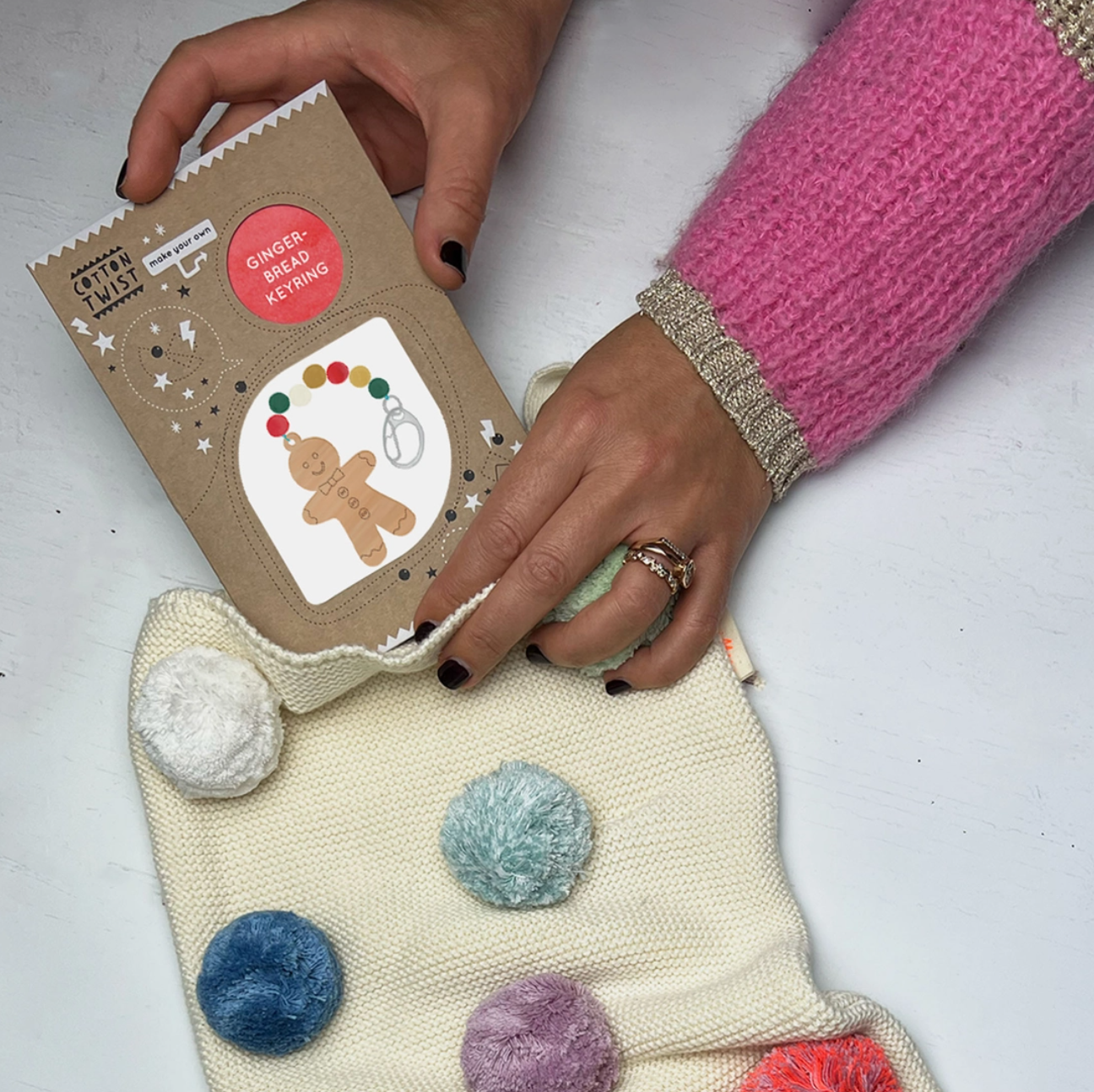 Make Your Own Christmas Gingerbread Character Keyring | Wooden Craft Kit