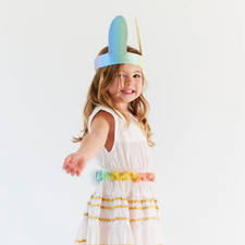 Silk Bunny Ears and Tail Dress Up Set (Soft Rainbow)