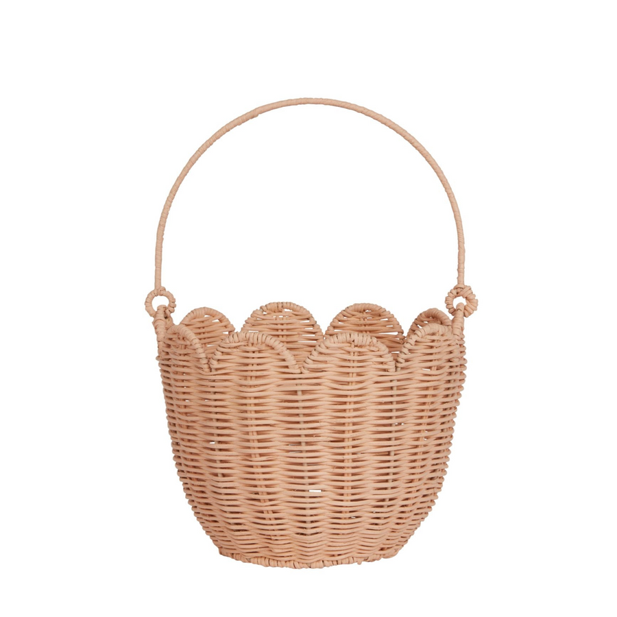 Rattan Tulip Basket (Seashell Pink)