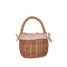 Rattan Berry Basket with Lining (Gumdrop)