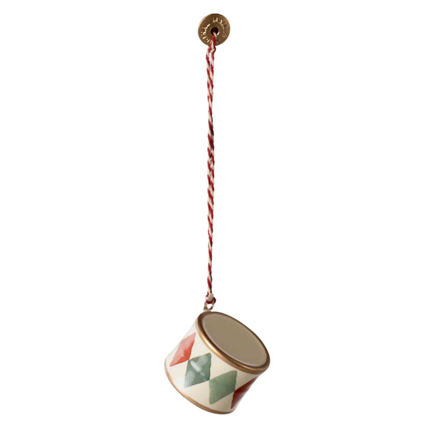 Maileg Small Drum Metal Ornament (Classic Green)