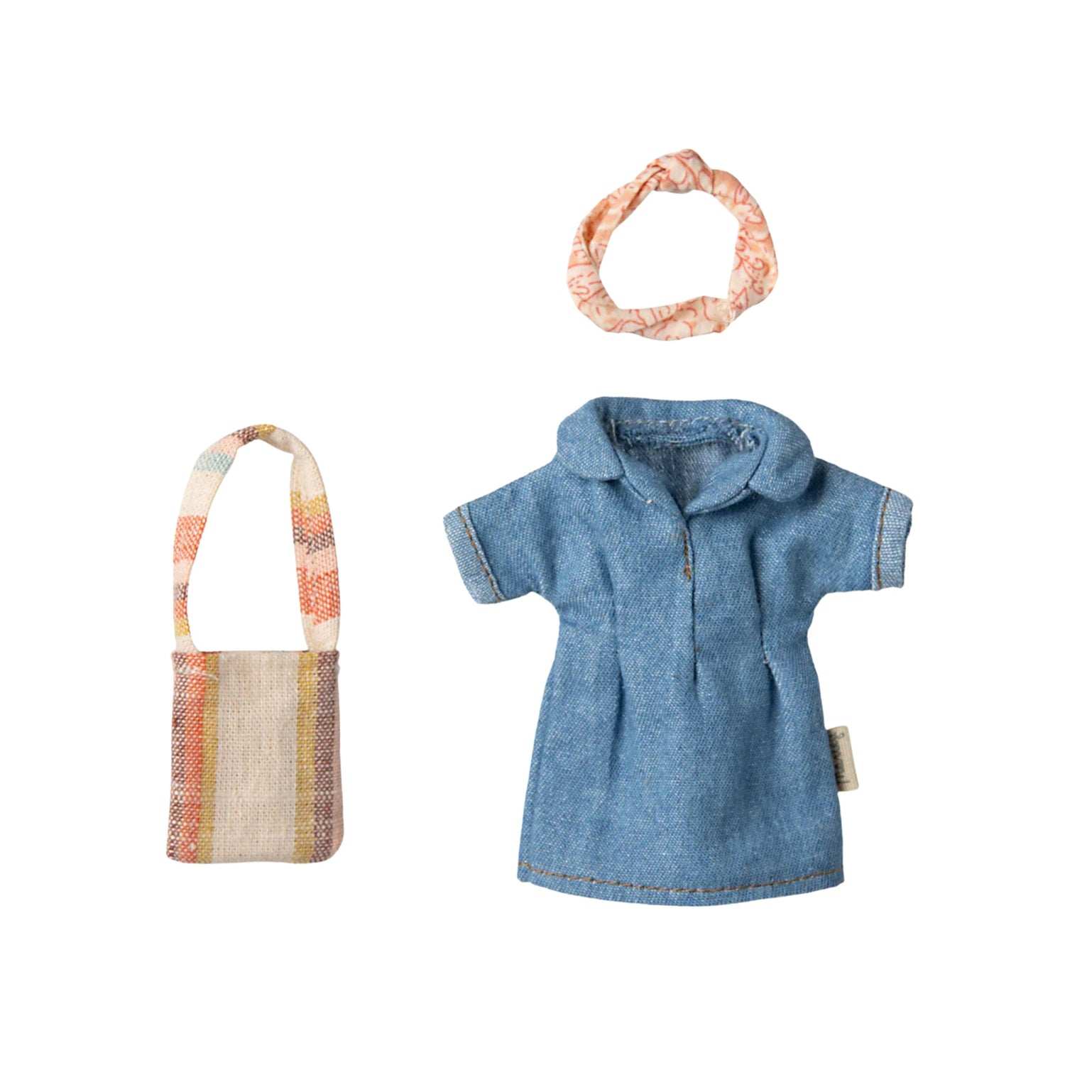 PRE-ORDER Maileg Denim Dress with Headband and Bag (Mum Mouse)