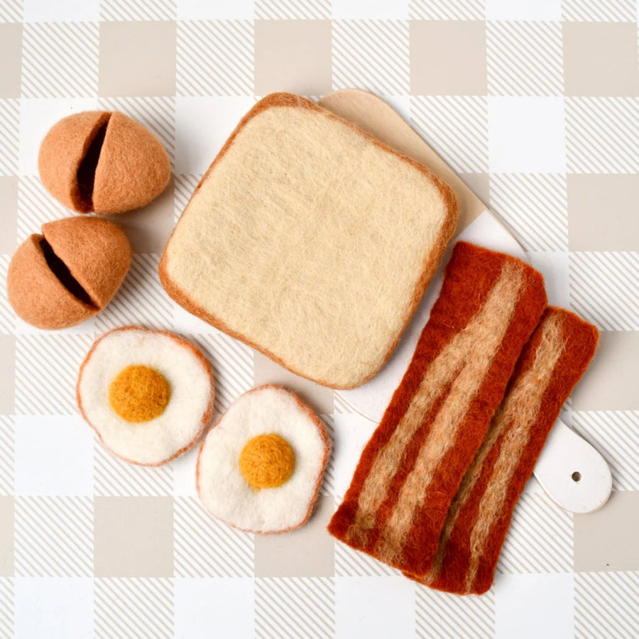 Felt Bacon and Eggs | Breakfast Play Food Set