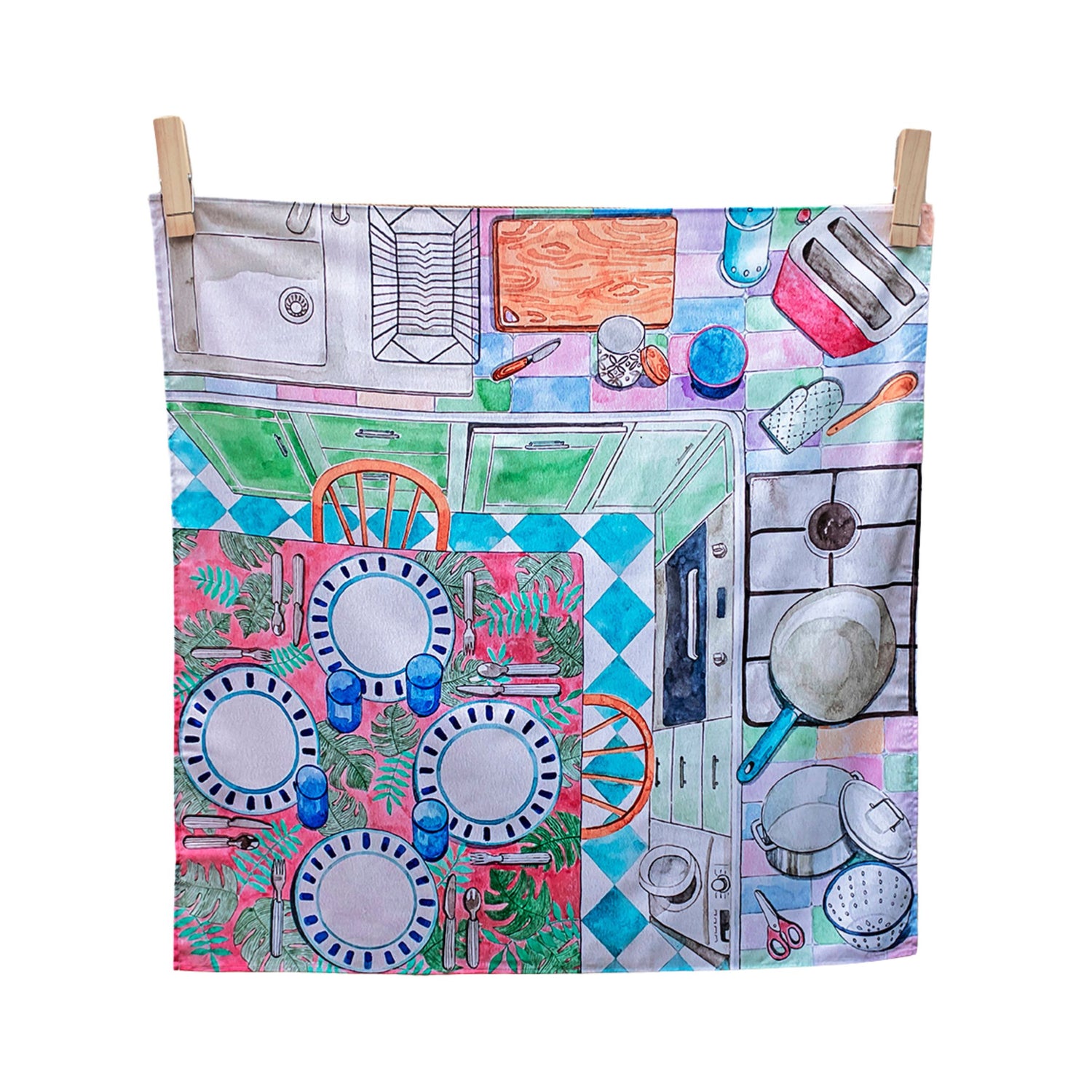 "Around the Kitchen" Vegan Play Cloth