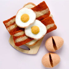 Felt Bacon and Eggs | Breakfast Play Food Set