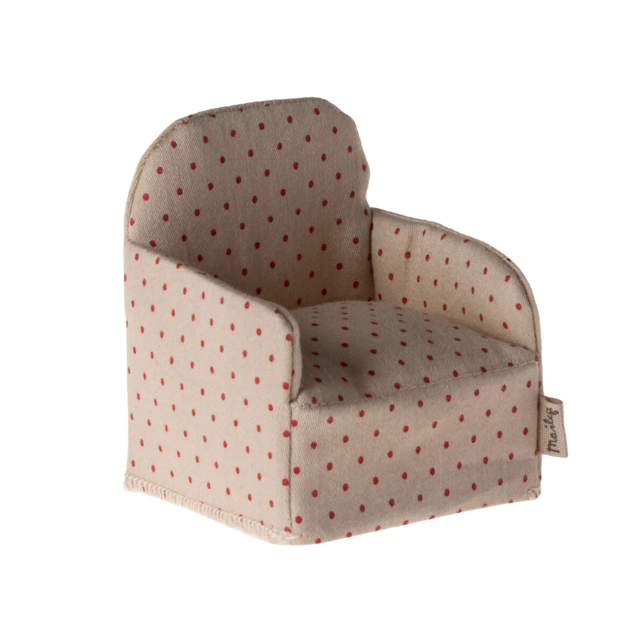 PRE-ORDER Maileg Chair - Sand, Red Polka Dot (Mouse)