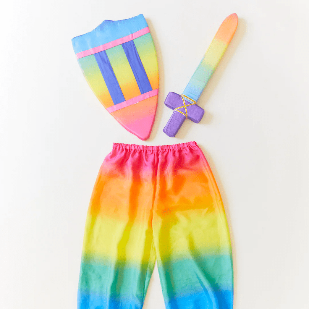100% Silk Dress-Up Genie Pants - Rainbow