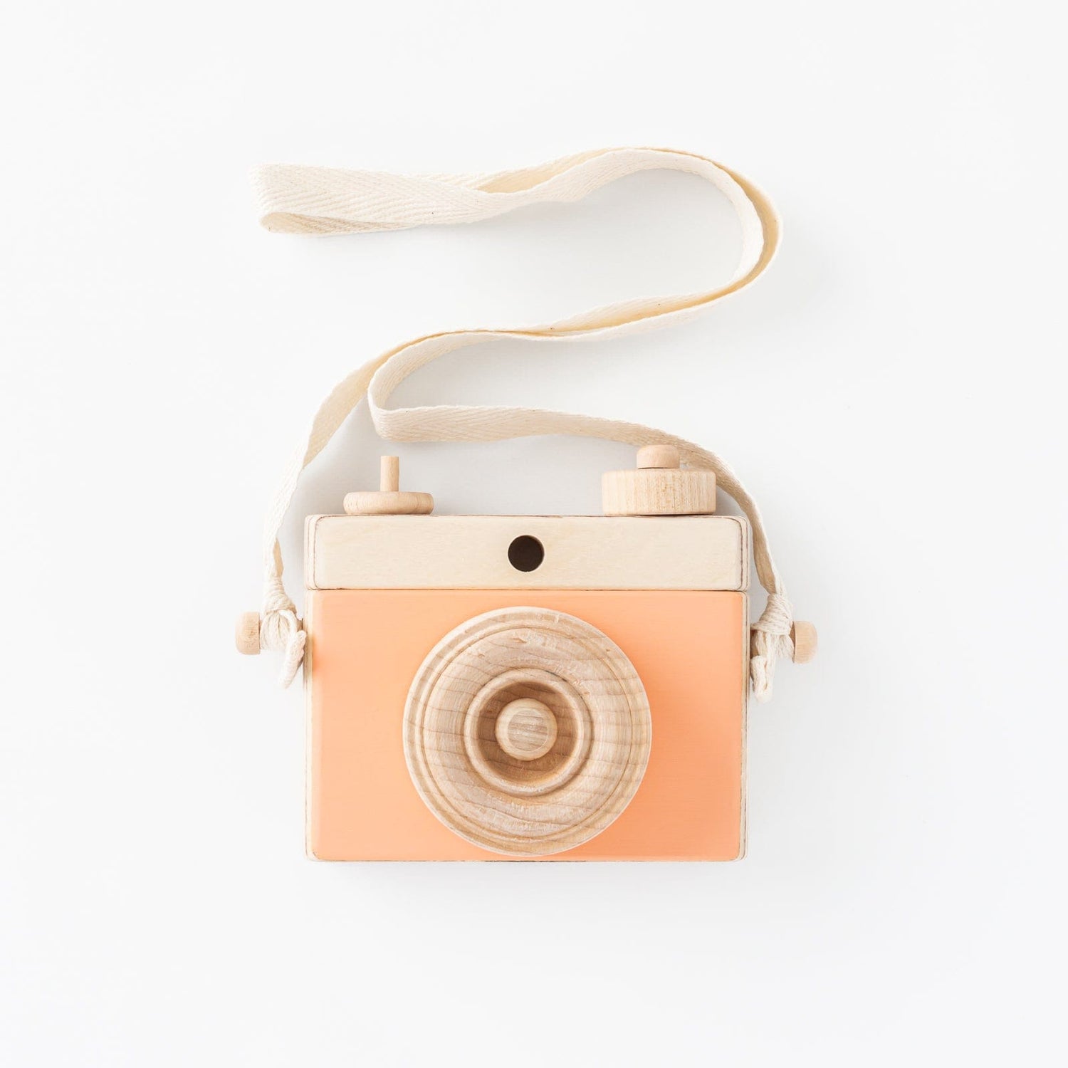 Little Rose & Co. Pretend Play Handmade Wooden Toy Camera (Peach)