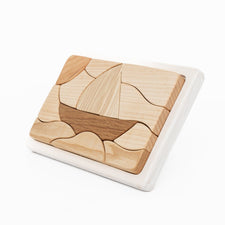 Hand Crafted Recycled Teak Wood Puzzle from Java, 'Tray of Fun