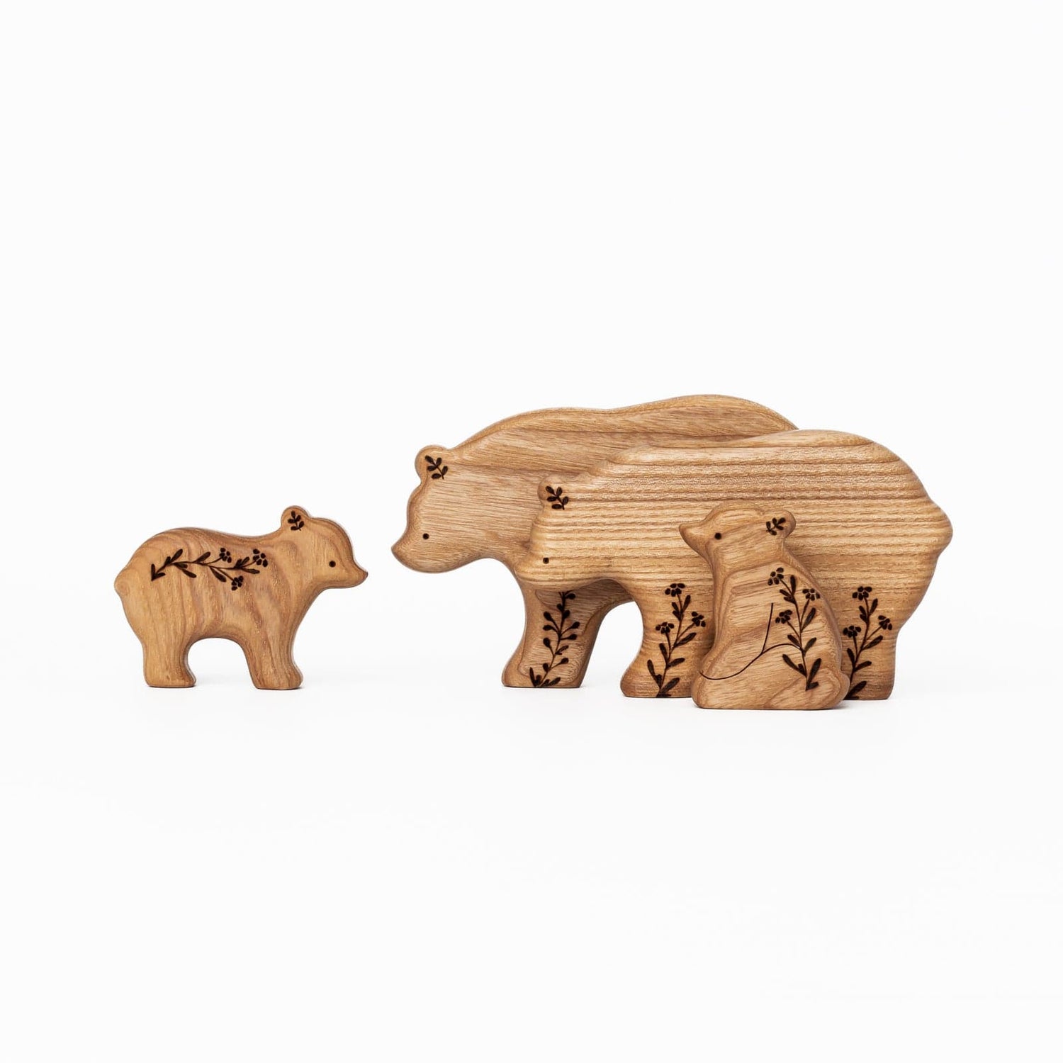 Essential Classic Wooden Animal Toys, Natural Wood Toys, Bear