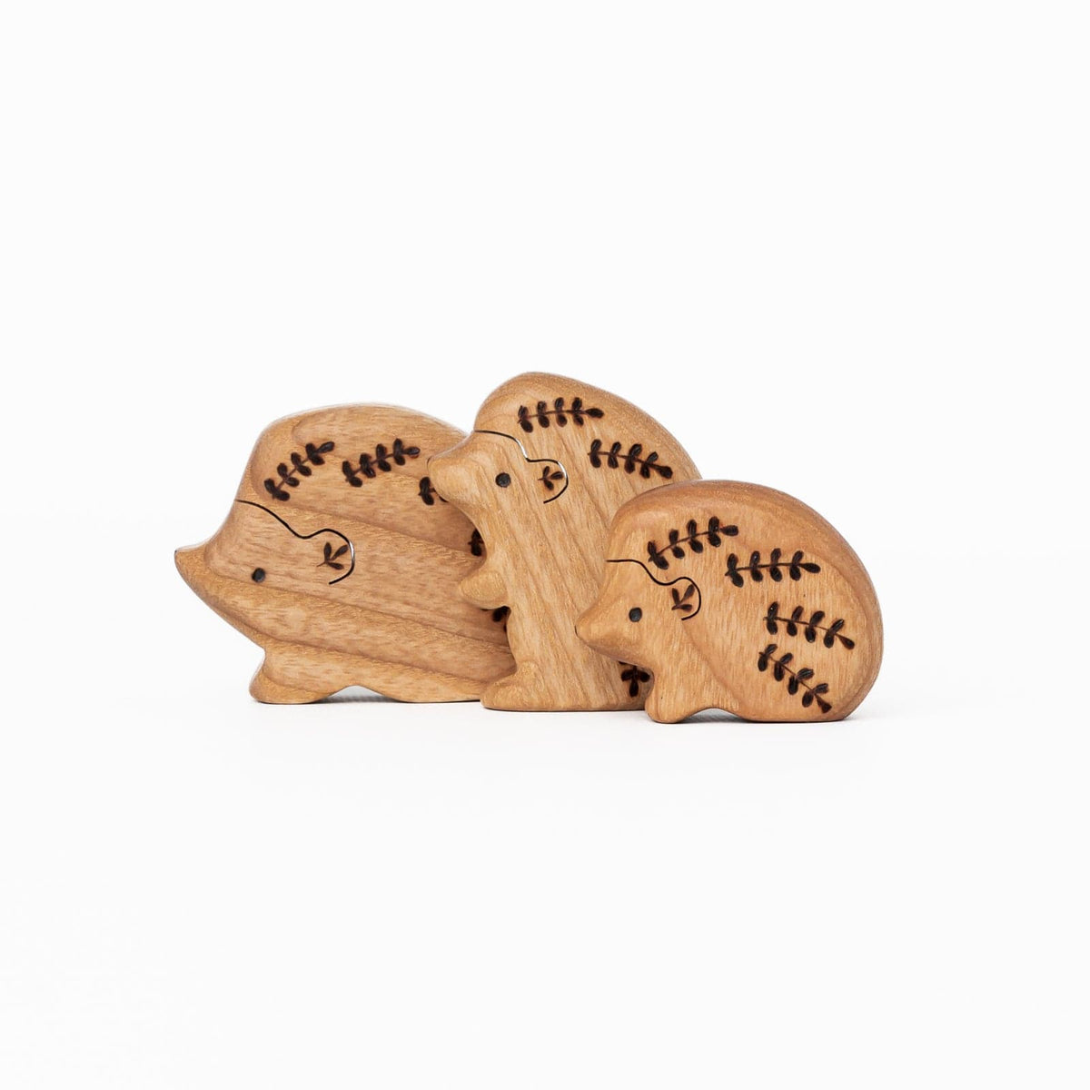 Handmade Wooden Hedgehog Toy (set of 3) – The Playful Peacock